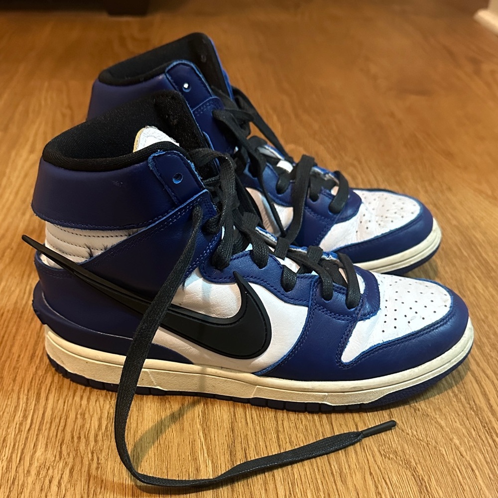 Nike Blue and White High-Top Sneakers